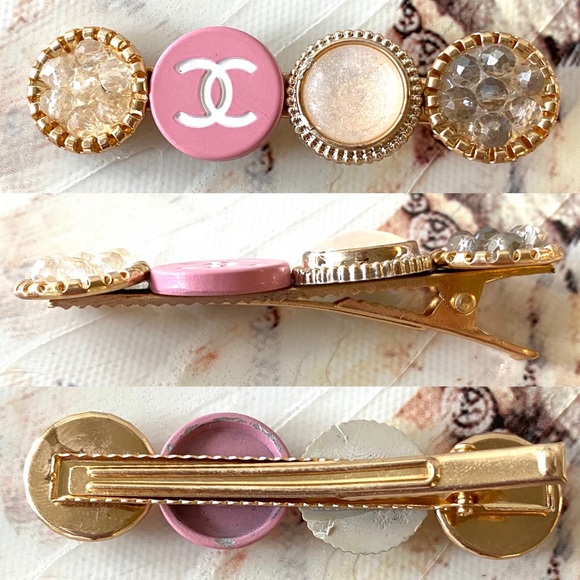 Handmade Designer Button Hairpins - Picture 2 of 5